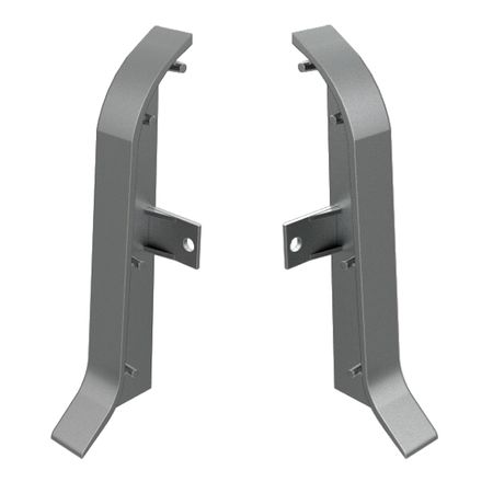 заглушки для плинтуса алюм. Пл 60мм Серебро левая+правая