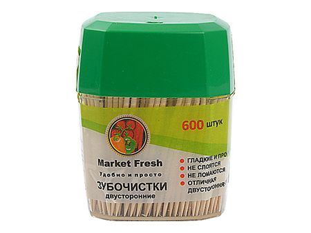 зубочистки Market Fresh 600шт двусторонние диспенсер прозрачные акриловые двусторонние наклейки tfaai