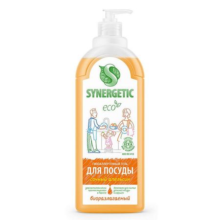 средство для посуды SYNERGETIC Сочный апельсин гель 1л средство для посуды synergetic сочный апельсин гель 1л