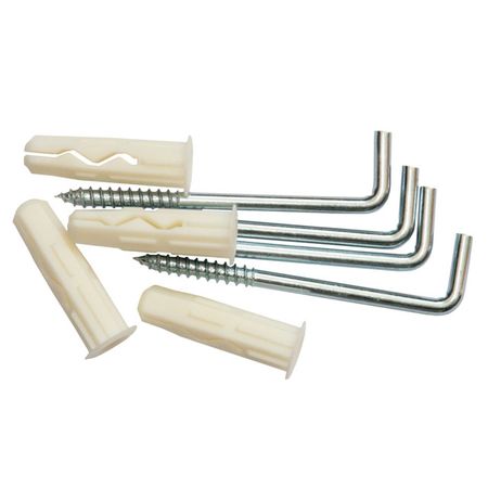 шуруп-крюк L-образный 4,9х50мм с универс. дюбелем 8x32мм 4шт шуруп крюк 6х60 hook 6 x60 mp