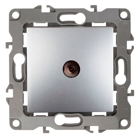 розетка телевизионная ЭРА серия 12 алюминий розетка телевизионная эра   12 алюминий