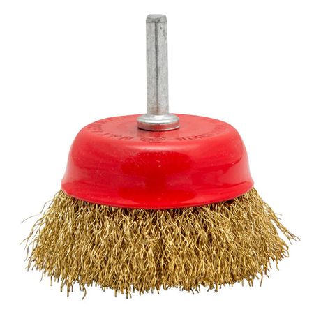 щетка для дрели  VIRA 65 мм чашеобразная с хвостовиком латунированная