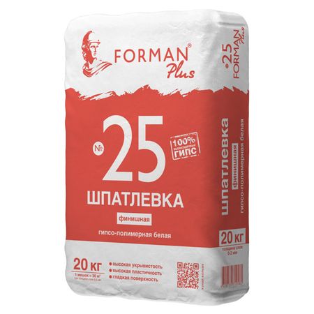 шпатлевка гипсо-полимерная для внутр.работ FORMAN 25 финишная 20кг крюк для велосипеда 20кг