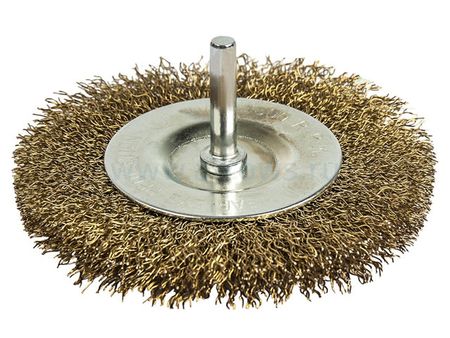 щетка для дрели VIRA 75 мм плоская с хвостовиком латунированная антикварная латунная карманная курильница
