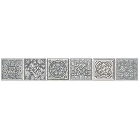 бордюр настенный AZORI GRAZIA Grey Nefertiti мозаика 40,5х6,2 серый бордюр настенный 7 5х40 альбуфера узор