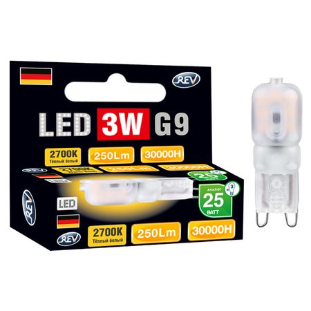 лампа светодиодная REV 3Вт G9 JCD 220В 2700К JСD индикаторная лампа стробоскоп dianqi 12в 24в 220в