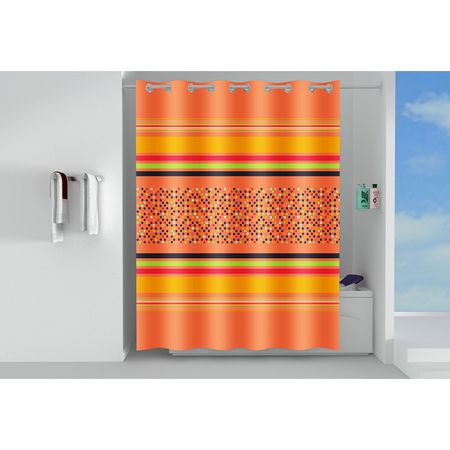 занавеска для ванной OFELIS Орнамент 180х200см полиэстер оранжевая