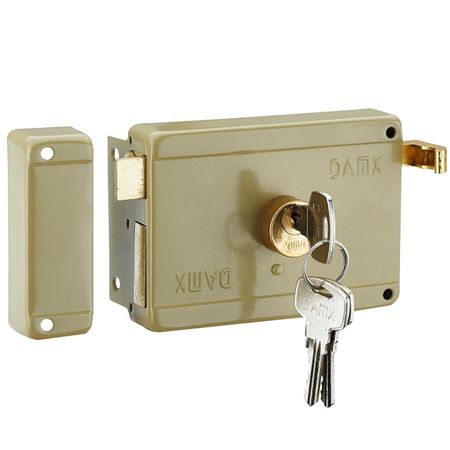 замок накладной MSM RL25-I DAMX GR цилиндровый 1 ригель бежевый привод защелки замка заднего багажника для jeep grand cherokee compass patriot commander liberty dodge durango nitro 4589131aa