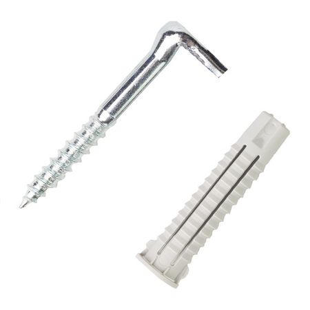 шуруп-крюк L-образный 5,4х50мм под крест с дюбелем 2шт шуруп крюк 6х60 hook 6 x60 mp
