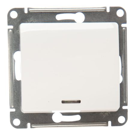 выключатель 1-клавишный SYSTEME ELECTRIC Glossa с индикацией белый выключатель 2 клавишный schneider electric glossa с индикацией титан