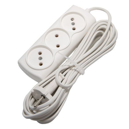удлинитель РЕАЛЬНАЯ ЭЛЕКТРИКА 5м 3-местный б/з белый  3R-5 удлинитель 3м 3 местный б з 2х0 75мм кв