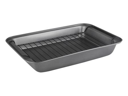 форма для запекания MALLONY 37,5х25,5х5см с решеткой сталь антипригарное покрытие форма для выпечки canamek силиконовая