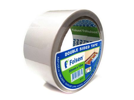 лента клейкая двусторонняя FOLSEN ПП 50ммх10м, арт.031115010 лента клейкая двусторонняя folsen пп 50ммх10м арт 031115010
