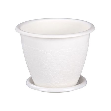 горшок с поддоном Розалия 3,2л d20см h17см белый пластик
