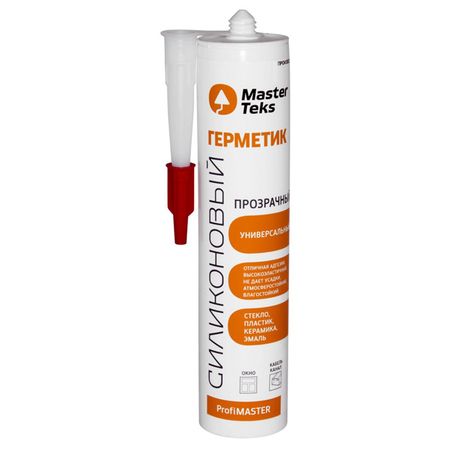 герметик силиконовый MASTERTEKS универсальный 290мл прозрачный, арт.9610081/9612911 герметик силиконовый masterteks для аквариумов 290мл арт 9613260