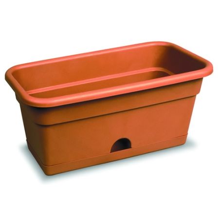 ящик балконный с нижним поливом 40см пластик терракот