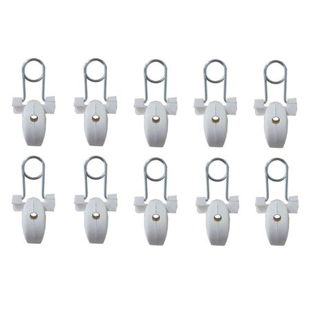 зажим АРТ-ДЕКОР на струну и трос 10шт пластик, белый, арт.А.З.00.П.С.10