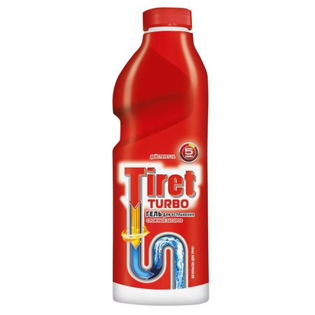 средство чистящее TIRET Turbo для удаления засоров в трубах гель1л средство для удаления засоров санокс чистый сток 500 мл
