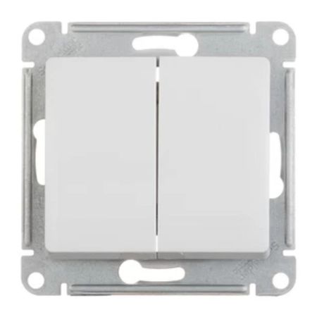 переключатель 2-клавишный SYSTEME ELECTRIC Glossa белый 5 шт кd1 3 контактный клавишный переключатель zhrivoer