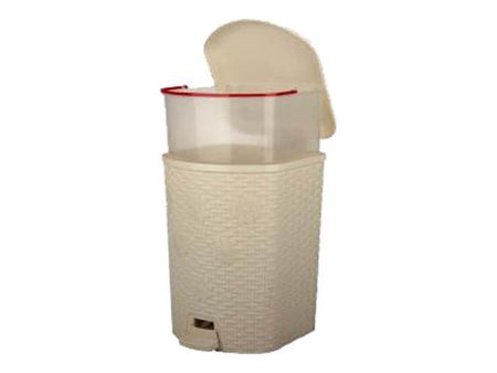 контейнер для мусора Плетенка 12л с педалью пластик