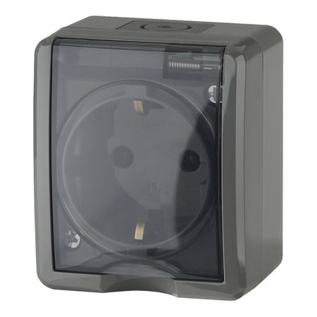 розетка 1 пост ЭРА Эксперт IP54 с заземлением серый зажим для крышки бардачка ручка замка в сборе для suzuki sx4 swift 2007 2013 серый 7343063 j02p4z 7343063 запасные части j02v6n