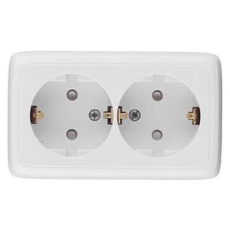 розетка 2 поста HEGEL Alfa Slim с заземлением с/ш белый трех ная флейта для alfa romeo stelvio giulia 159 156 giulietta 147 mito spider gt