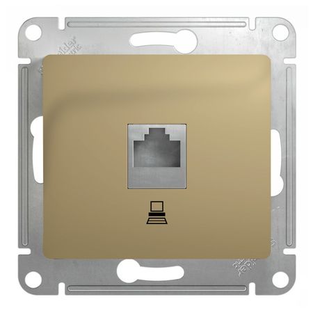 розетка компьютерная 1 пост SYSTEME ELECTRIC Glossa RJ45 категория 5 титан колпачки разъемов rj45 famcdi много ные