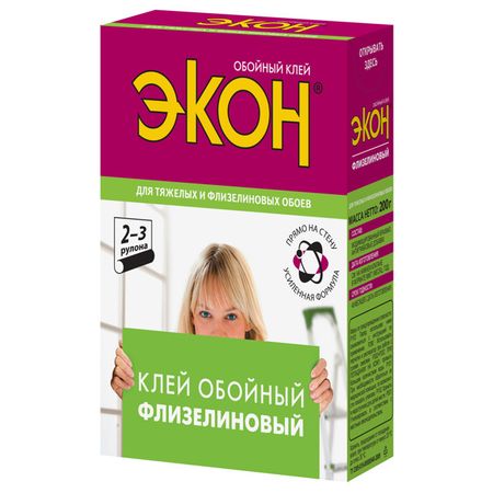 клей обойный ЭКОН флизелиновый 200гр, арт.2077903 липы ки пачка 35г