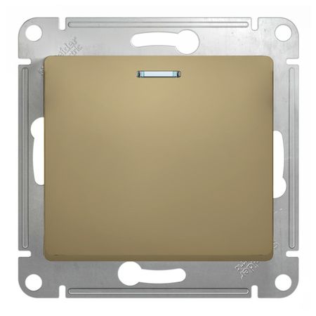 выключатель 1-клавишный SYSTEME ELECTRIC Glossa с индикацией титан выключатель 2 клавишный schneider electric glossa с индикацией титан