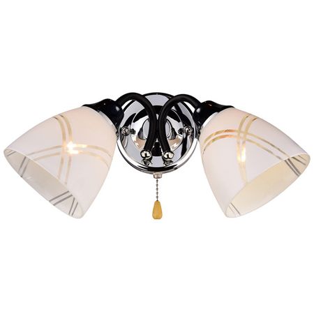 бра РОССВЕТ Марта 2х60Вт Е27 металл черный хром светодиодные драйверы трансформаторы 20 80 120вт х2