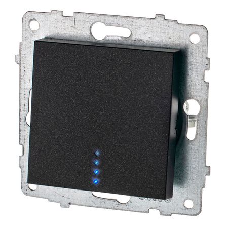 выключатель 1-клавишный OVIVO Лофт с индикацией черный выключатель 1 клавишный ovivo loft