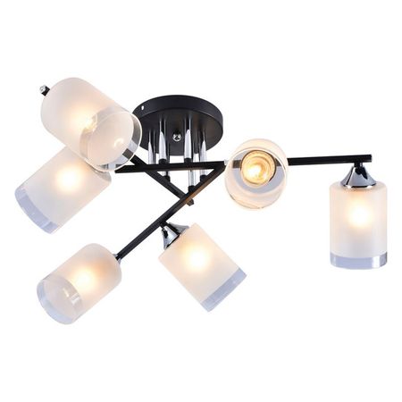 люстра потолочная RIVOLI Marielle 6х60Вт E27 металл стекло подсвечник koopman 13 5х12 5х22 5см стекло металл