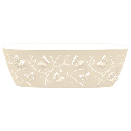 горшок двойной Бабочки 3D 7,3л 47х16х15см песочно-белый пластик горшок для орхидей бабочки 3d 0 7л d11 5см h10 5см прозрачный пластик