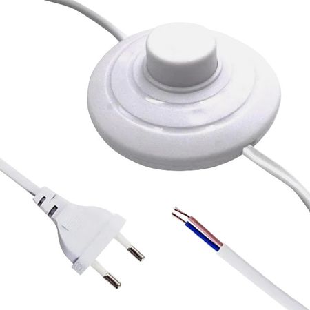 кабель для торшера DORI 2х0,5 3,5м 2А с выключателем белый делитель спутниковый dori tv sat на 2 tv на f