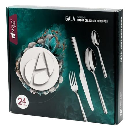 набор столовых приборов APOLLO Genio Gala 24шт. нерж.сталь подсвечник gala сердце красный