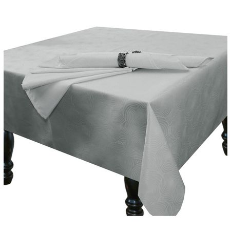 комплект столовый скатерть 1шт 220х150см, салфетки 6шт 35х35см серый, арт.220-6-2193 Серый скатерть дорожка бежевая вязаная крючком полиэстер хлопок