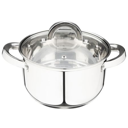 кастрюля MALLONY Mediano 2,6л 18см нерж.сталь с крышкой шкала объема