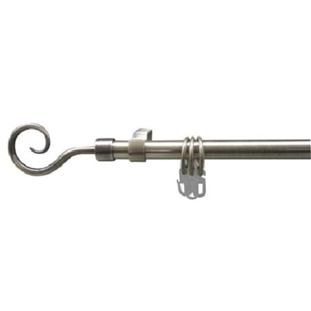 карниз телескоп. 1-рядный UGO LOKS 160-300см 19мм бронза наконечник завиток, арт.580940