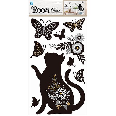 наклейка ROOMDECOR Милая кошечка 24х41см, арт.PLA 0910 наклейка roomdecor анемон 32х50см арт rka 9306 вк