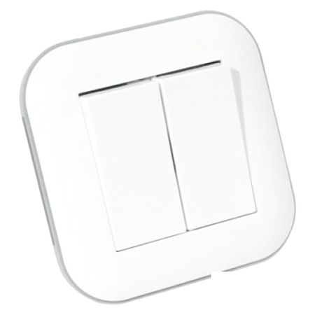 выключатель 2-клавишный OVIVO Лофт белый переключатель 1 клавишный ovivo loft проходной белый