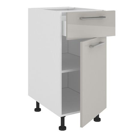 фасад 1 ящик + дверь АВЕРНО 596x716x16мм лакированная ЛДСП серый перламутровый