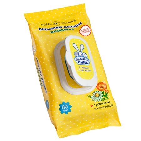салфетки влажные УШАСТЫЙ НЯНЬ Ромашка и календула 80шт детские йод актив таблетки 50мг 80шт
