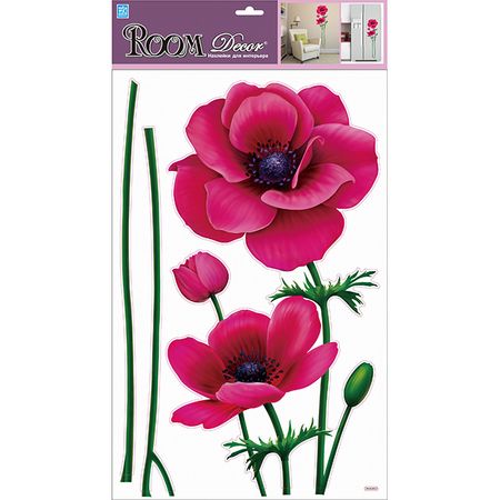 наклейка ROOMDECOR Анемон 32х50см, арт.RKA 9306 ВК наклейка roomdecor анемон 32х50см арт rka 9306 вк
