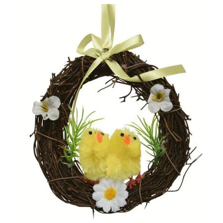 набор пасхальный Венок с цыплятами 20см искусственный очный венок fu