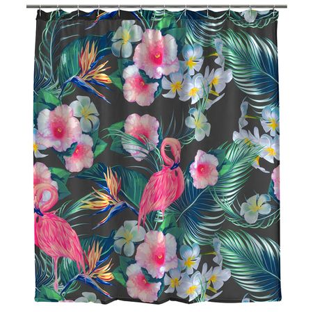 занавеска для ванной VITARTA Flavingo 180x200см полиэстер черная