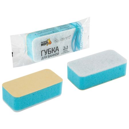 губка РЫЖИЙ КОТ для ванной 14х7х4см поролон, фибра, замша губок big sity life максима 5 1шт поролон фибра