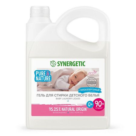 гель для стирки SYNERGETIC для детского белья 2,75л картонные медвежьи торт топперы для детского дня рождения