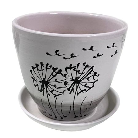 горшок керамический с поддоном Тюльпан 1л глазурь одуванчик горшок для ов fujian jianteng тюльпан c поддоном 15х15х13 5 см