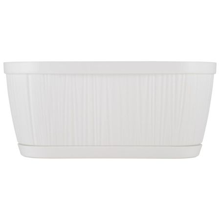 горшок для цветов InGreen BARCELONA 2,7л 27х14см овальный белый пластик