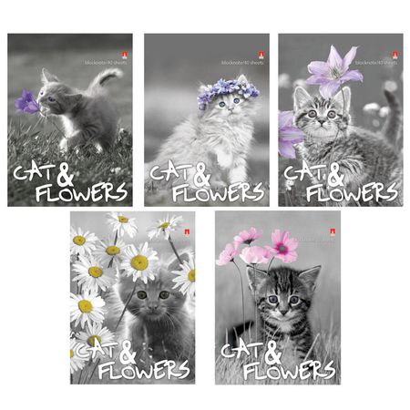 блокнот АЛЬТ Животный мир Котята 40л клетка А6 гребень в асс-те соломенные крышки для стакана stanley miniso силиконовые черные котята